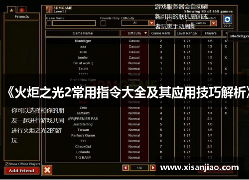 《火炬之光2常用指令大全及其应用技巧解析》